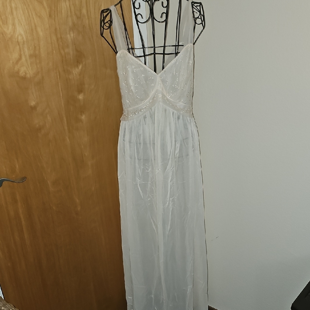 Elegant Sheer White Gown
